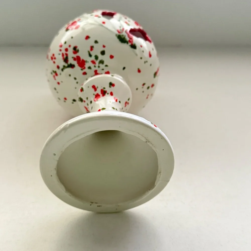 Vintage Ceramic Votive Candle Holder Splatterware Design‎